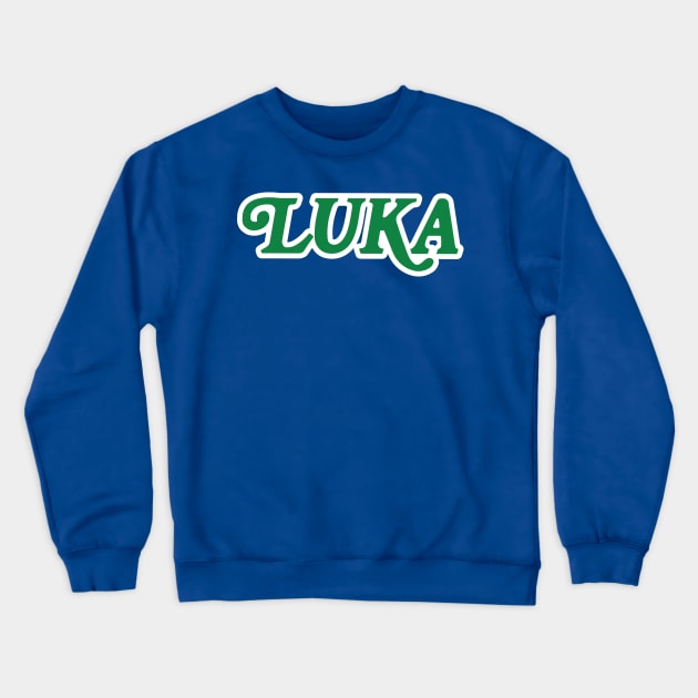 Luka Doncic Retro Dallas Mavericks Crewneck Sweatshirt by Fresh Fly Threads